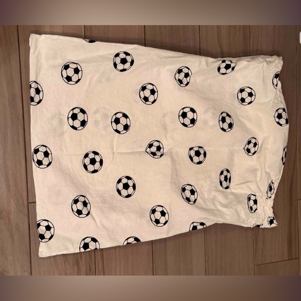 Soccer Print Pillowcase - Black and White standard size like new